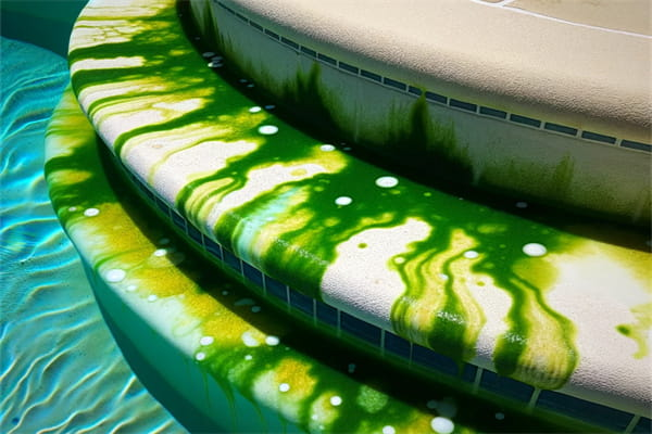 Swimming pool full of algae